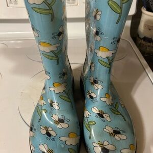 Sloggers Blue Floral Winter & Rain Boots